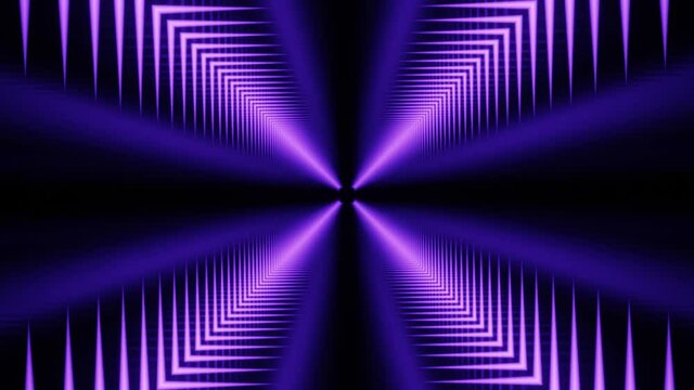 Rotating blue neon squares. Sci-fi motion portal VJ background.