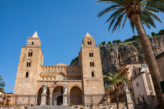 View of The Cefalu Cathedral, Sicily, Italy