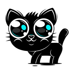 Vector isolated cat silhouette, logo, print, decorative