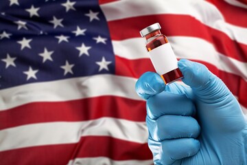 Third dose vaccine for Covid-19 for booster shot in United States. Doctor with a vial