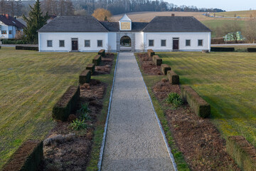 Baroque castle Hohenbrunn, St. Florian, Austria. The castle is the former hunting lodge of the St. Florian monastery