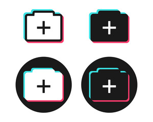 Camera with add sign. New photo icon. Illustration vector