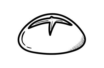 bakery product, shivery bread, drawn in doodle style. simple doodle style drawing