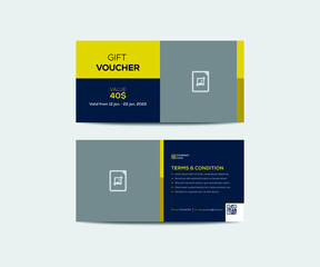Design of a vector gift voucher with diagonal lines and a place for the image, Gift Voucher Template Promotion Sale discount.