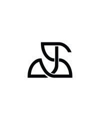 Abstract logo with letter J and S . illustration