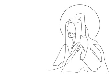 Continuous line drawing of Jesus Christ vector illustration Testament
Bible