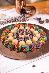 Delicious Sweet Bakery Patisserie Food Menu Gourmet Meal Dessert Chocolate Strawberry Lemon Flour Cake Pie Piece Chicken Fry Cheese Pizza