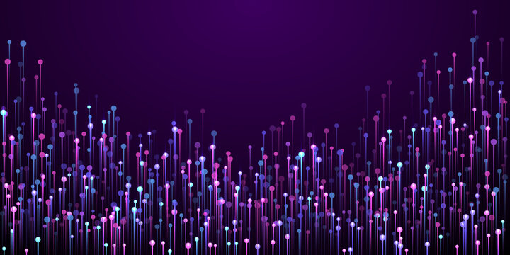 Abstract vertical line rays fiber optics vector.