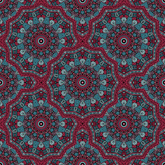 Round medallion vector seamless pattern.