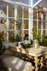 table and chairs in a garden