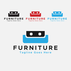 Blue And Black color furniture Logo.Minimal logo design.