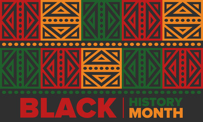 Black History Month. African American History. Celebrated annual. In February in United States and Canada. In October in Great Britain. Poster, card, banner, background. Vector illustration