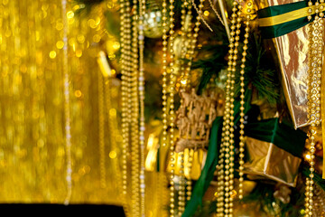 Abstract Advent Background - Christmas Decoration With Ornament And Defocused Lights