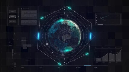 hi technology interface, 4K footage hud global interface and technology, abstract technology ui futuristic concept hud interface hologram elements of digital data chart,  - Powered by Adobe
