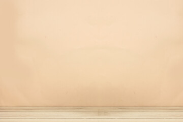 Wooden board empty table in front of blurred pink background