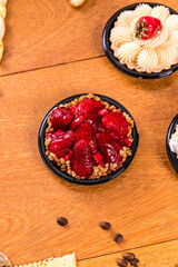 Delicious Sweet Bakery Patisserie Food Menu Gourmet Meal Dessert Chocolate Strawberry Lemon Flour Cake Pie Piece Chicken Fry Cheese Pizza