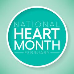 National Heart month is observed every year in February, to adopt healthy lifestyles to prevent heart disease (CVD). Vector illustration