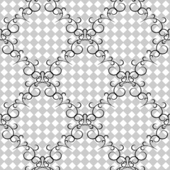 Abstract square with black twig on gray sguare