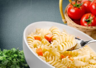 Classic Italian pasta with basil and freshly grated parmesan cheese