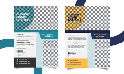 Real estate flyer template, poster, banner brochure vector illustration. 