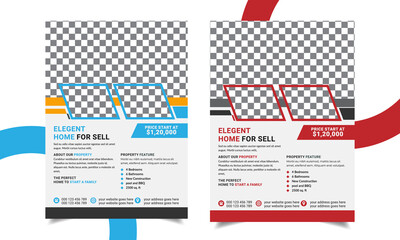 Real estate flyer vector template design. 