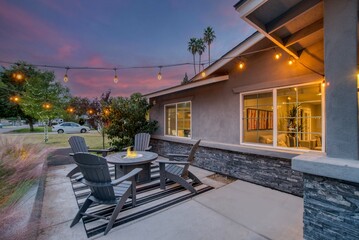 Front patio at sunset