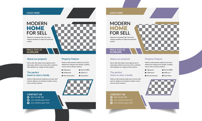 Real estate flyer vector illustration. Brochure, poster, banner design. 