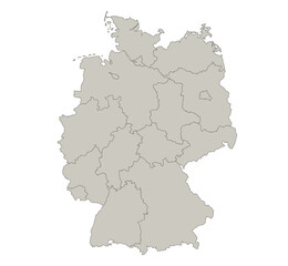 Germany map, individual regions, blank