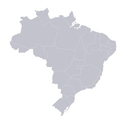 Infographics of Brazil map, individual regions blank