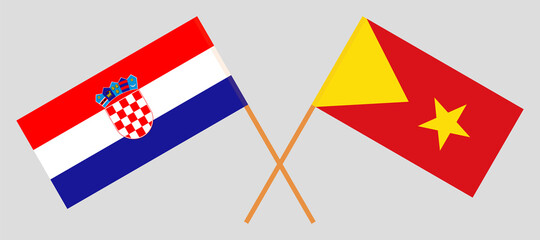 Crossed flags of Croatia and Tigray. Official colors. Correct proportion