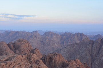 Egypt. View from Mount Sinai in the morning at sunrise.