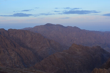 Egypt. View from Mount Sinai in the morning at sunrise.
