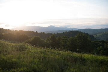 sunrise in the mountains