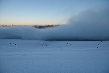 Northern frosty landscape.