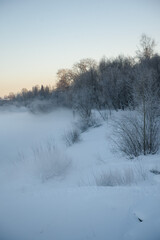 Northern frosty landscape.