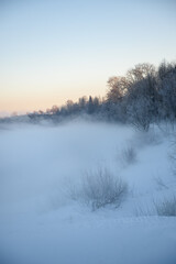 Obraz na płótnie Canvas Northern frosty landscape.