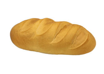 Loaf of bread isolated on white background. Whole bread.Horizontal frame.Studio.