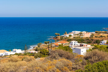 Fototapeta na wymiar Panoramic view of Platia Ammos beach, Kythira island, Greece.