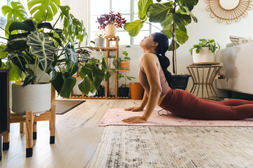 Woman Exercising On Mat At Home