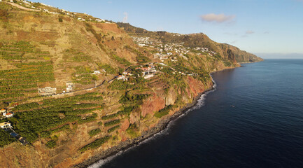 Coastline of Madeira Island near Calheta, Madeira, Portugal