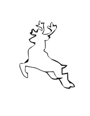 Abstract stylish illustration of vector deer. Silhouette of an animal. Rough lines effect.