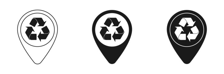 Location vector icon. Interface element to illustrate mobile concepts and web applications. Recycling. green energy. Illustration