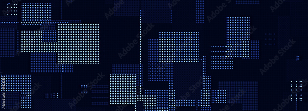 Aufkleber Abstract technology background. Computer matrix. Futuristic cyber background of particles. 3d rendering.
