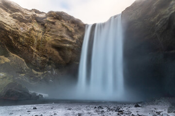 Obraz premium Skogafoss in winter, Iceland