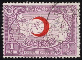 Republic of Turkey postage stamp. Republic of Turkey historical stamp. A postage stamp printed in Republic of Turkey.