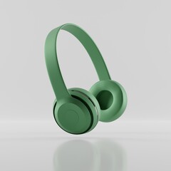 color illustration of modern colored headphones on a white background