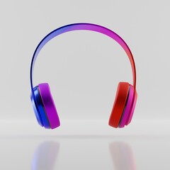 color illustration of modern colored headphones on a white background