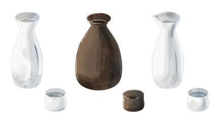 とっくり　柄つき　水彩風