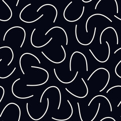 Sketched linear seamless pattern. Organic, natural abstract wallpaper. Minimalist design background. Freehand irregular curve lines motif print. Modern simple minimal ornament