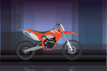 Sport moto offroad technical model. Vector icon